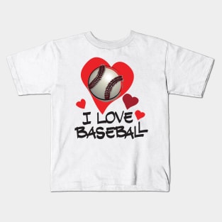 I Love Baseball Kids T-Shirt